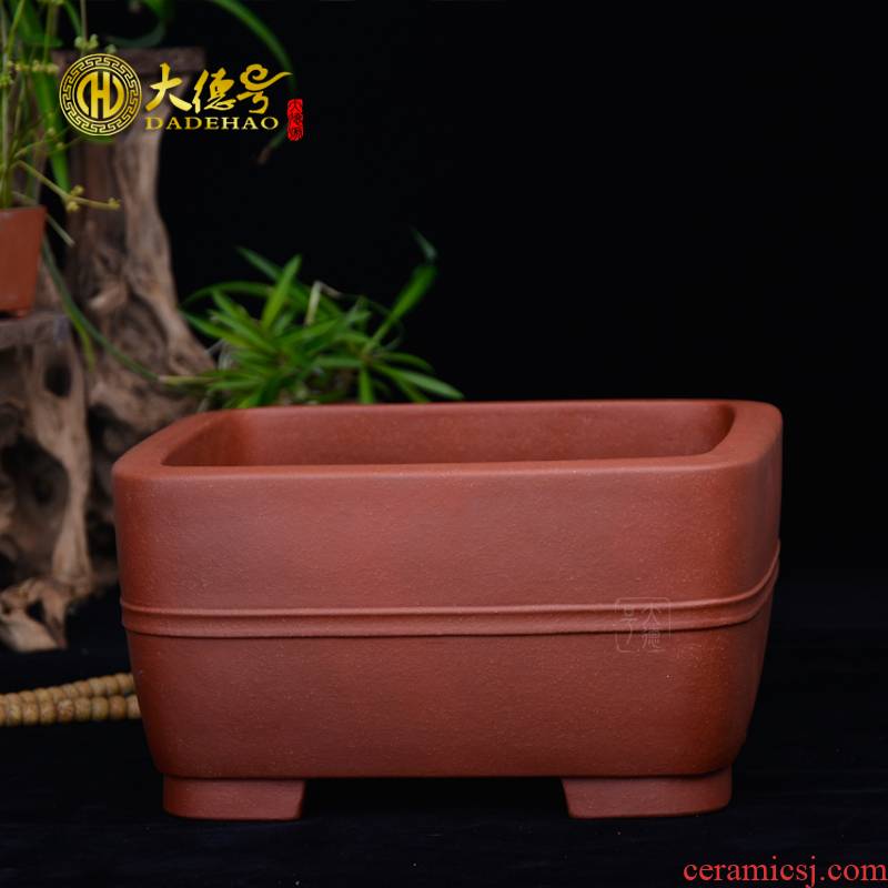 Greatness, yixing purple sand flowerpot high - quality goods of sifang hand basin classical household bonsai bonsai cliffs