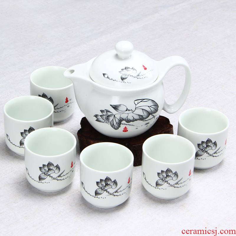 Kung fu tea set ceramic kitchenware large girder of a complete set of domestic hot water cup suit the teapot