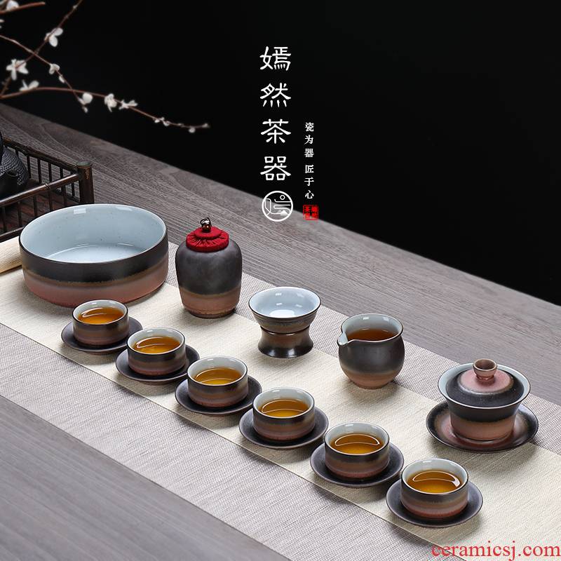 Ceramic kung fu tea sets variable up tea set gift of a complete set of tea in the cup tea pot lid bowl