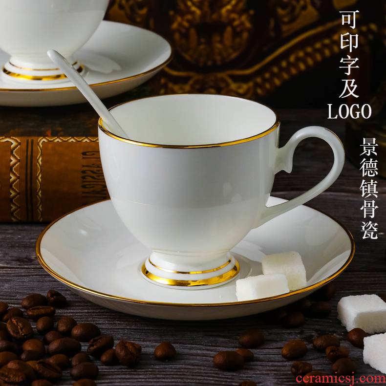 Jingdezhen ceramic white coffee cup up phnom penh dish suits for office coffee cup ipads China custom logo