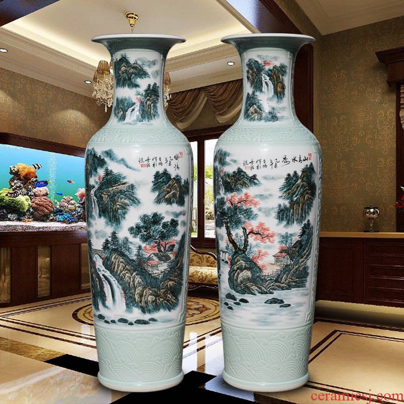 Xiushui castle peak day hao jingdezhen hand - made ceramic vase of large sitting room hotel decoration furnishing articles