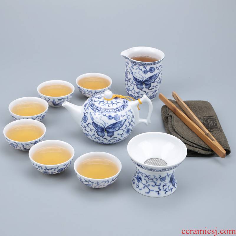Celadon tea set kung fu tea set a complete set of ceramic cups domestic tea taking your up the teapot