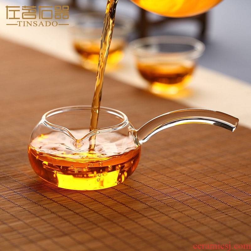 ZuoMing male right is heat - resistant glass cup with the single transparent narrow creative side the thickening points fair keller of tea