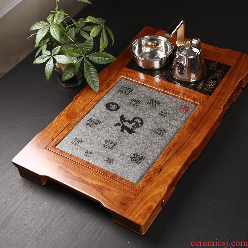 Hua limu sharply stone tea tray drainage type with induction cooker tea sea kung fu tea saucer kettle suit