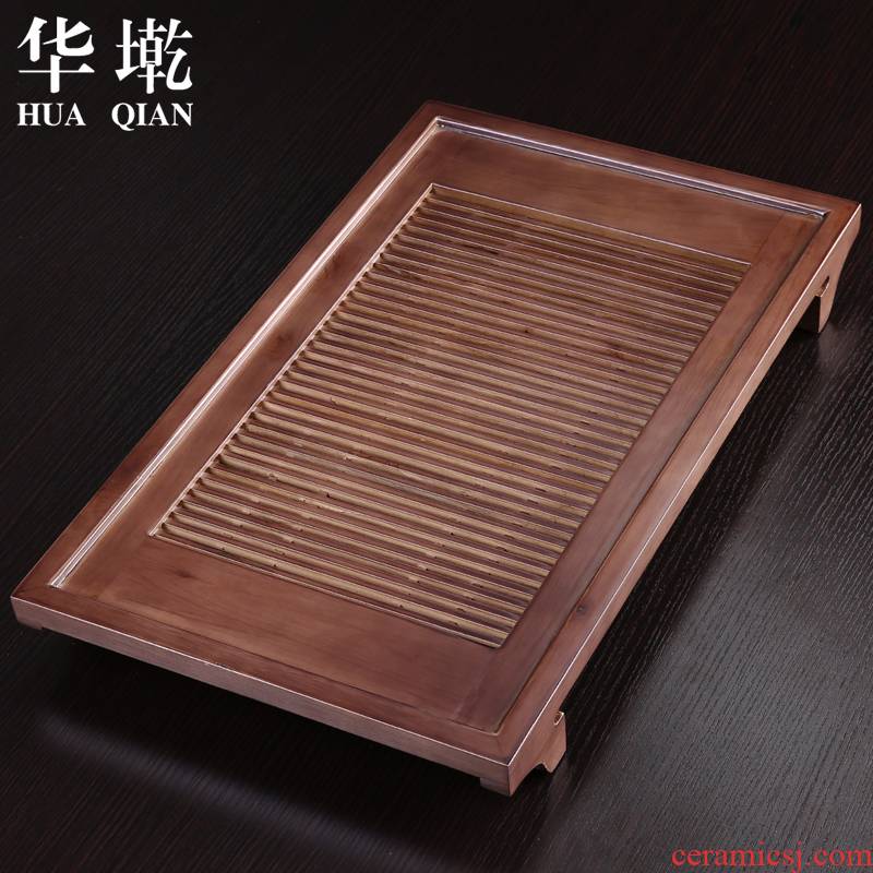 China Qian household solid wood tea tray drawer water drainage and log kung fu tea saucer kung fu tea set