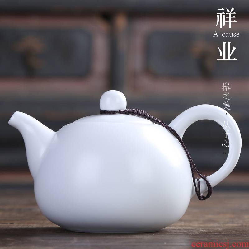 Auspicious industry shadow green tea Japanese green glaze xiaoping pot of kung fu tea set single pot of celadon xiaoping pot
