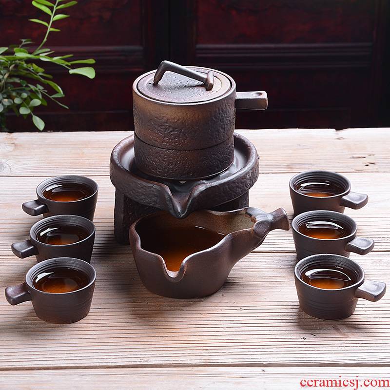Tao blessing half automatic kung fu tea set ceramic home, lazy people make tea millstones creative gift set tea service