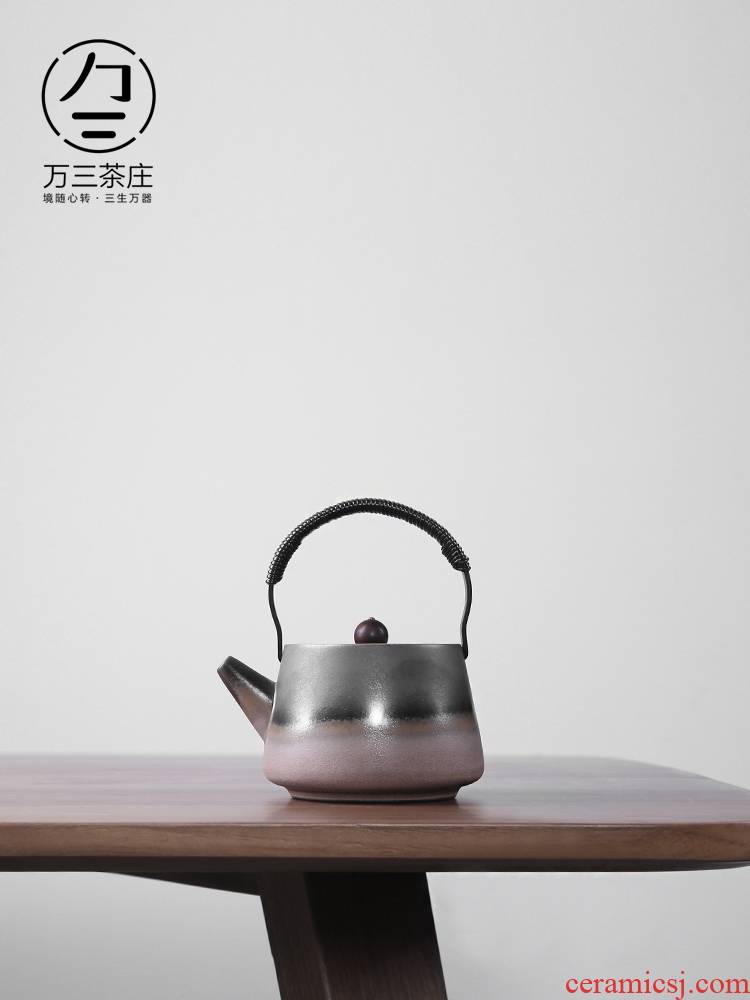 Crude pottery tea three thousand creative filter of the ceramic heat insulation little teapot kung fu tea set tea pot of large girder