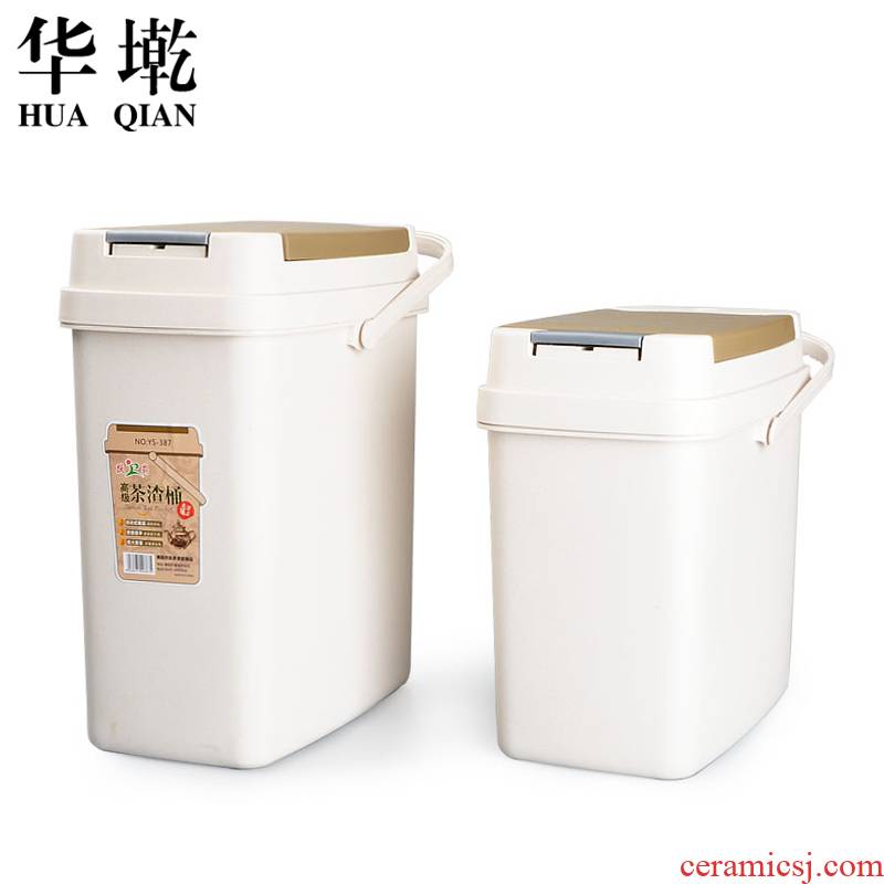 China Qian dross barrels with cover small waste water barrel kung fu tea tea barrel barrel bucket bin tea bucket