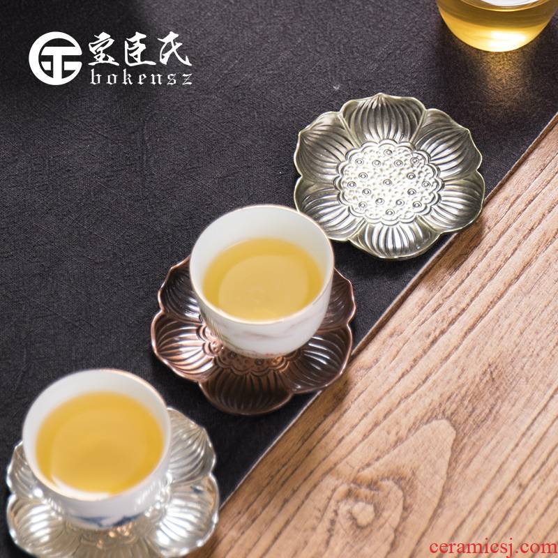 Treasure minister 's cup mat creative insulation cup tea tea accessories saucer saucer retro copper tea accessories