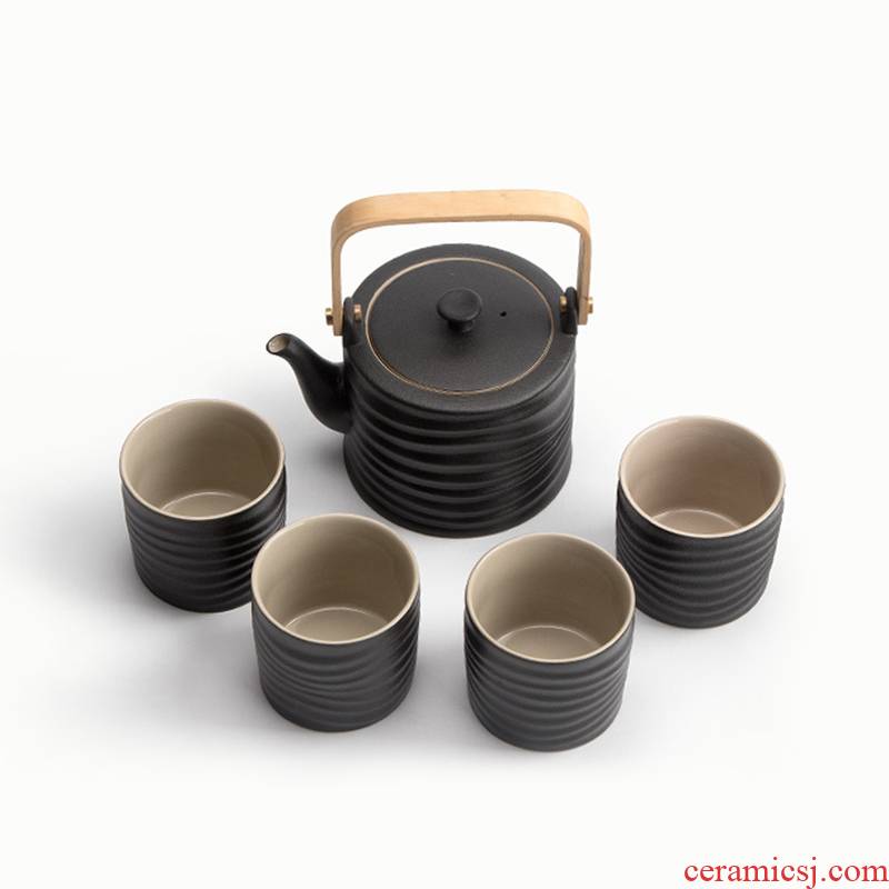 Mr [proprietary] nanshan waves a pot of four cups of ceramic filter teapot teacup suit of black tea
