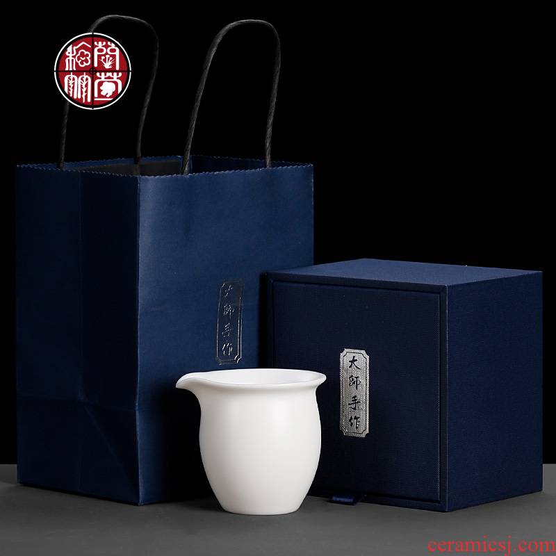 Dehua white porcelain tea sea suet manual well fair keller cup more household small ceramic tea set and a cup of tea ware