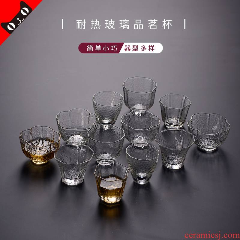 Small cloud art of jingdezhen pure manual heat - resistant glass tea cup master cup Japanese personal cup kung fu tea set