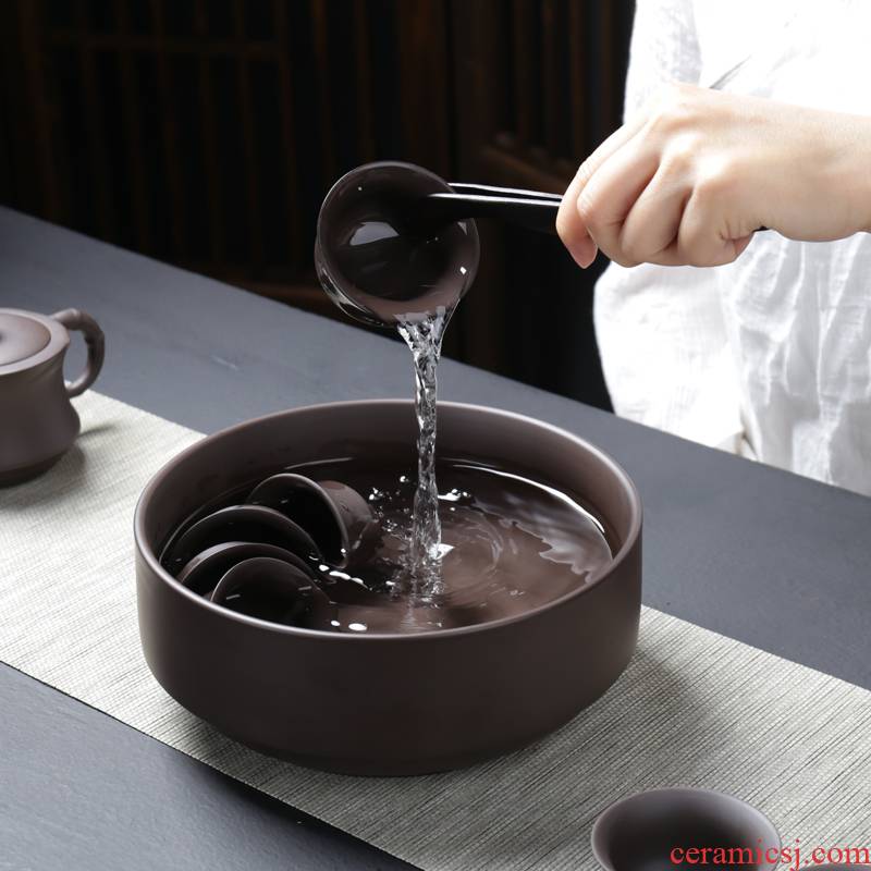 ZongTang undressed ore large red mud purple sand tea to wash to the ceramic bowl kung fu tea tea accessories for wash dishes writing brush washer