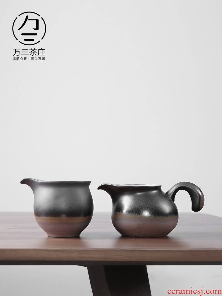 Three thousand tea checking ceramic fair keller of tea is more coarse pottery archaize kunfu tea cups)