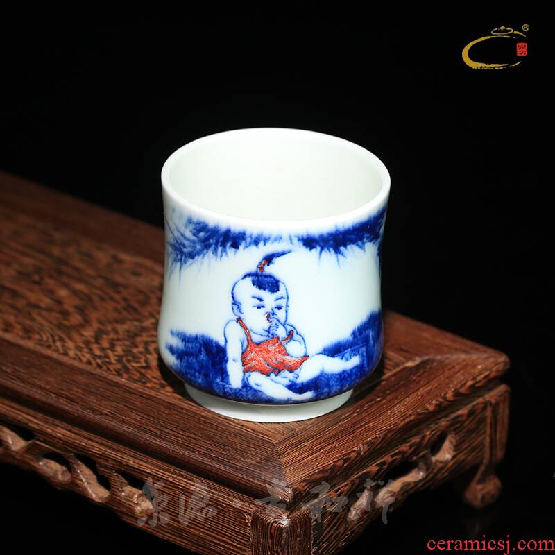 And auspicious auspicious - glazed in CPU DE collection jingdezhen Beijing admiralty goblet cup tea master CPU