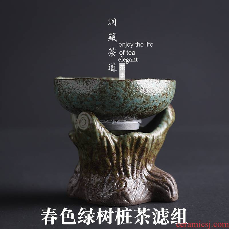 Restoring ancient ways in building coarse pottery tea filter) coarse pottery creative household automatic filter ceramic kunfu tea strainer