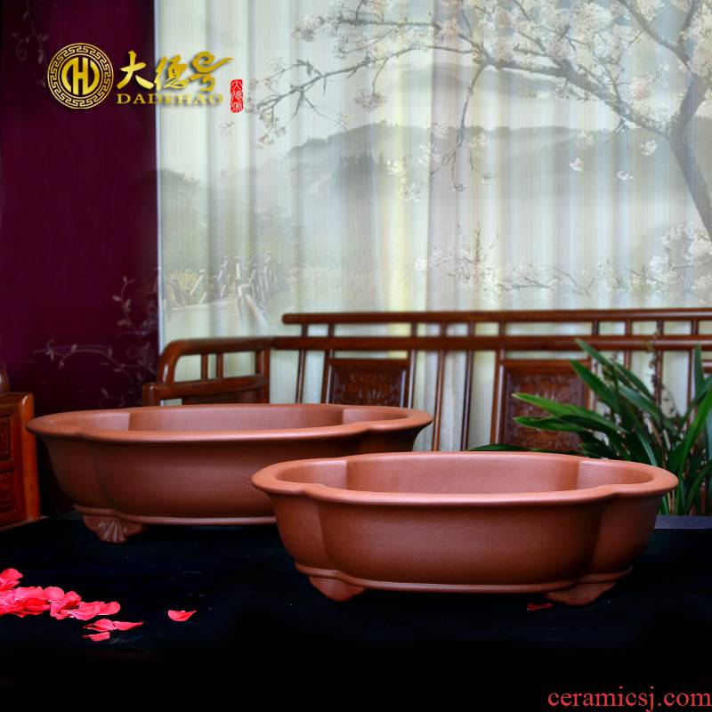 Purple sand flowerpot yixing exquisite bonsai pot flowers, green plant size size cement bag mail clearly