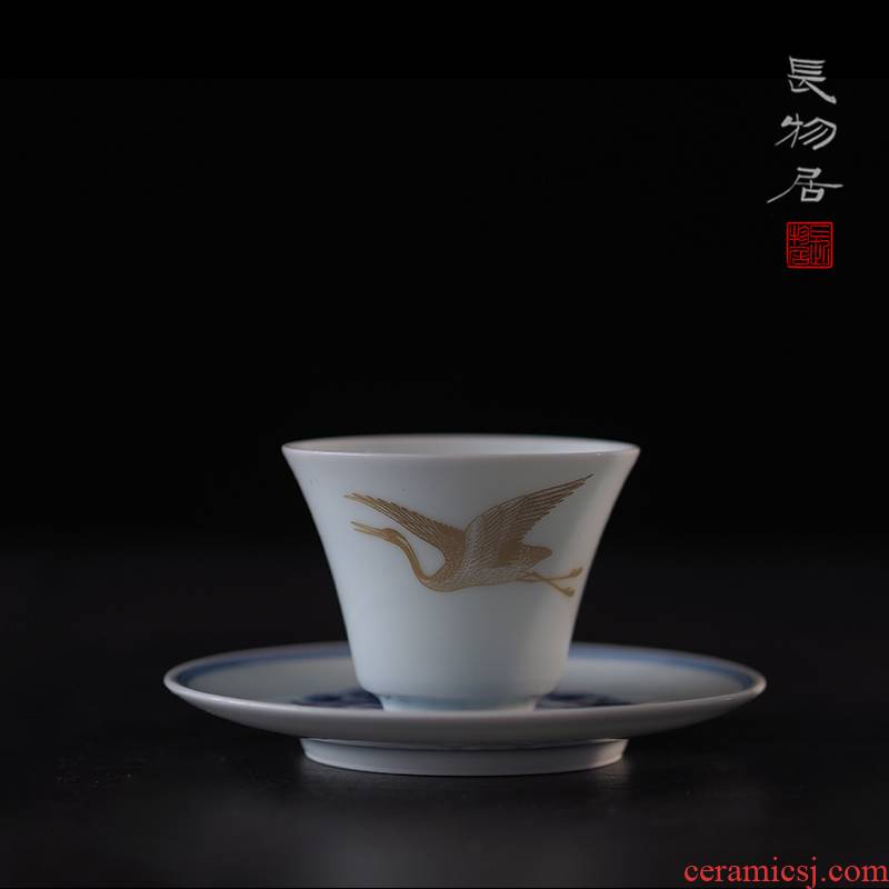 Offered home - cooked view taste pure hand - made paint cranes wsop cup in jingdezhen ceramic tea cups