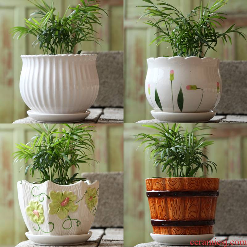 Flowerpot ceramic special offer a clearance large extra large flower pot in other plastic Flowerpot more meat contracted household money plant
