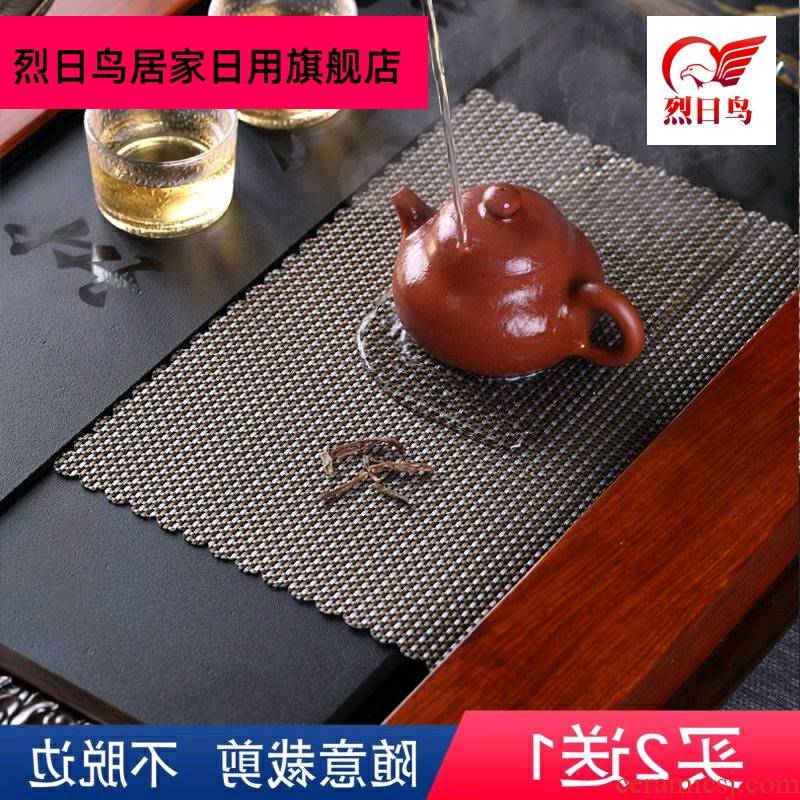 Tea tray was lie between tealeaf Tea tray mat mat Tea Tea Tea table as fiber net mat mat bamboo Tea accessories