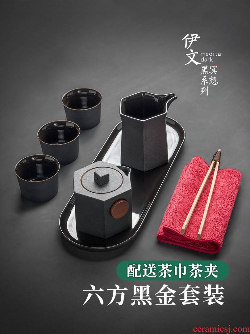Evan ceramic kung fu tea sets creative teapot teacup contracted tea tray of a complete set of Japanese tea fair keller