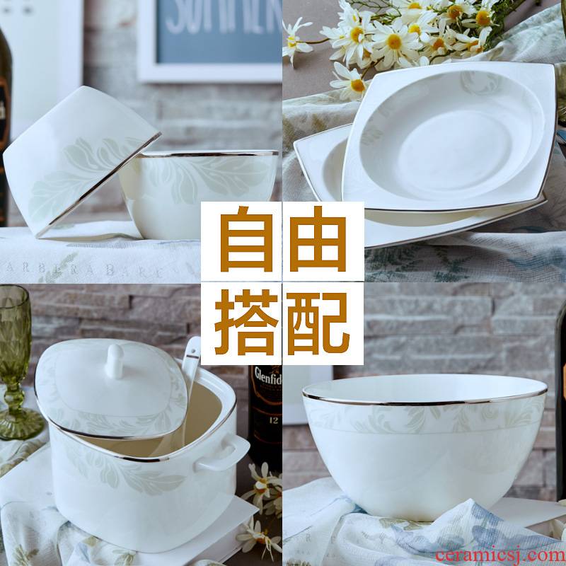 Garland microwave bowl bowl rainbow such as bowl, square bowl of soup bowl of rice bowl bowls of ipads ceramic tableware free collocation