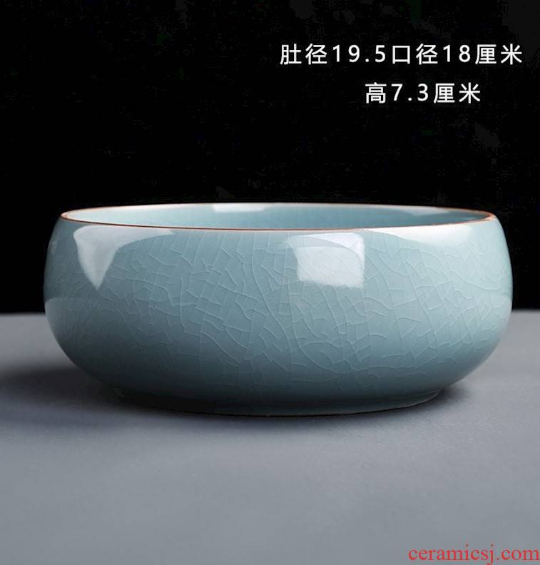 Wash the Japanese zen tea water jar housewares accessories large tea cups writing brush washer from purple ceramic Wash basin