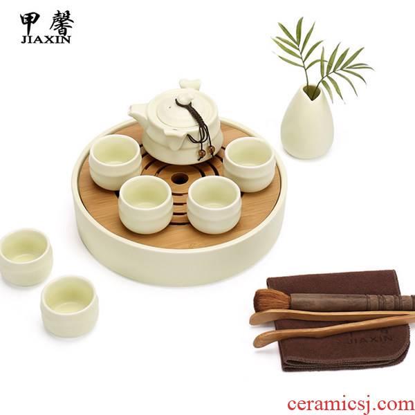 JiaXin up ceramic kung fu tea tea set rings tea tray dried bamboo mercifully tea set tea service