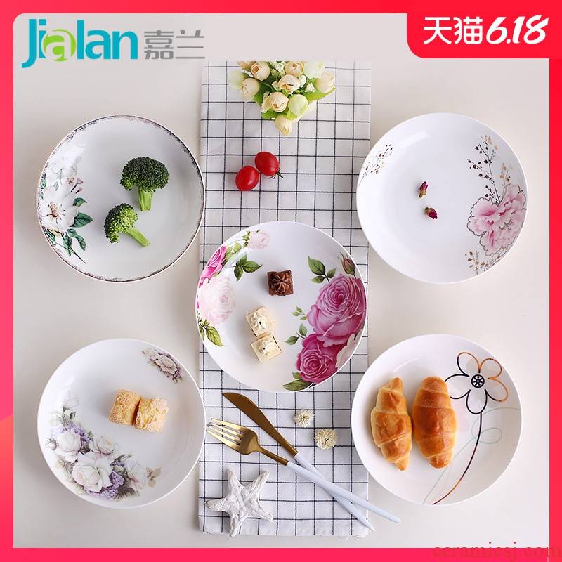 Garland ipads China 7 inches deep dish FanPan creative ceramic round small plate household of Chinese style western - style food dishes food dish
