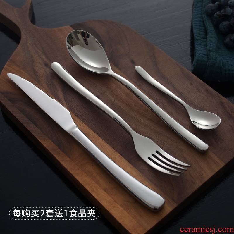 The top steak knife and fork set stainless steel knife and fork spoon, three sets of high - grade western tableware household