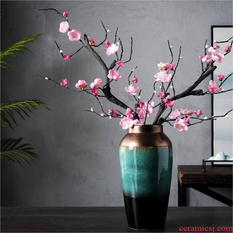 The New Chinese jingdezhen ceramic table vase furnishing articles sitting room adornment flower arranging dried flower creative TV ark, decoration