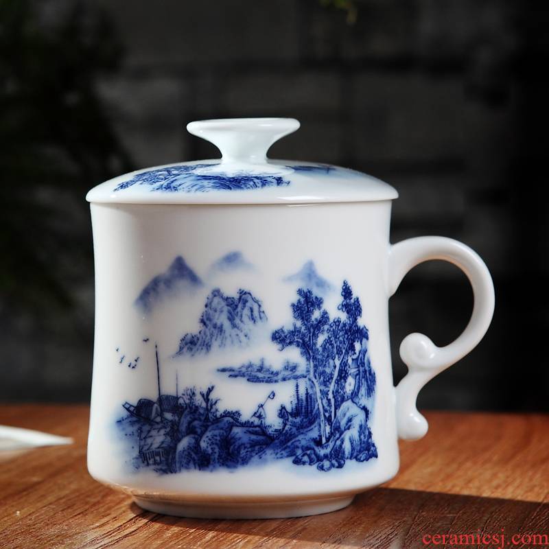 Jingdezhen ceramic cups with cover new filter glass with the personal office cup men 's and women' s gift tea set