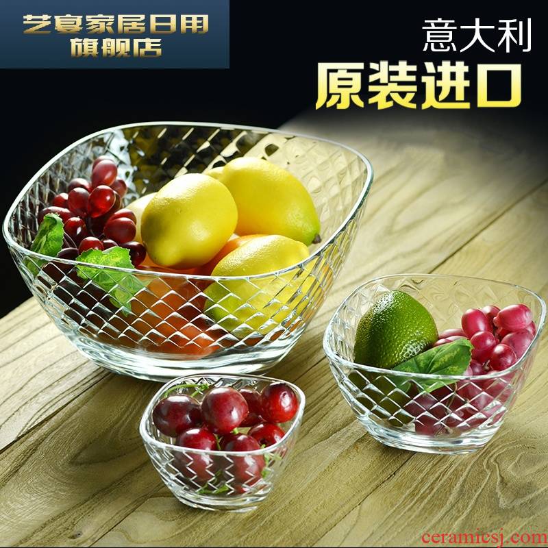 8 al European dessert bowl of salad bowl glass tableware transparent bowl of dried fruit plates fruit snacks