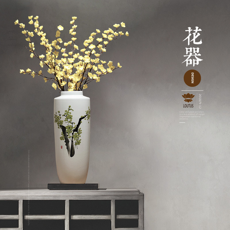 Jingdezhen ceramic art craft new Chinese vase is placed indoor sitting room adornment TV ark, creative decoration arranging flowers