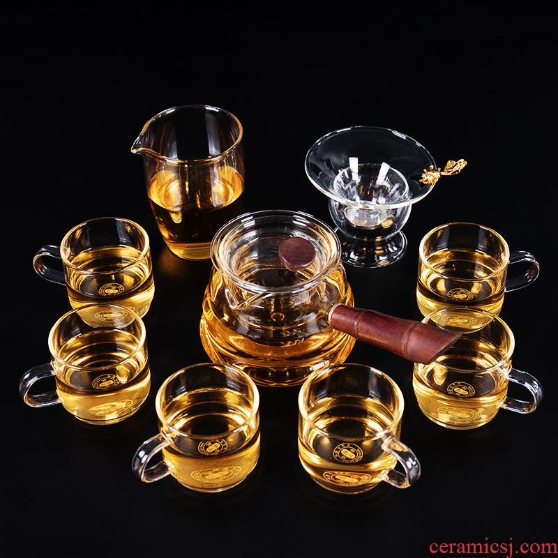 Ronkin Japanese glass tea set suit household contracted and I sitting room the teapot tea tureen kung fu tea cups