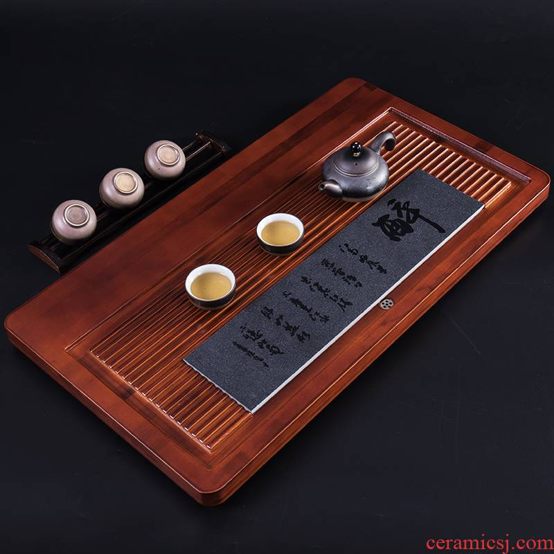 Ronkin solid wood tea tray household contracted sitting room drainage sea kung fu tea tea color pallet