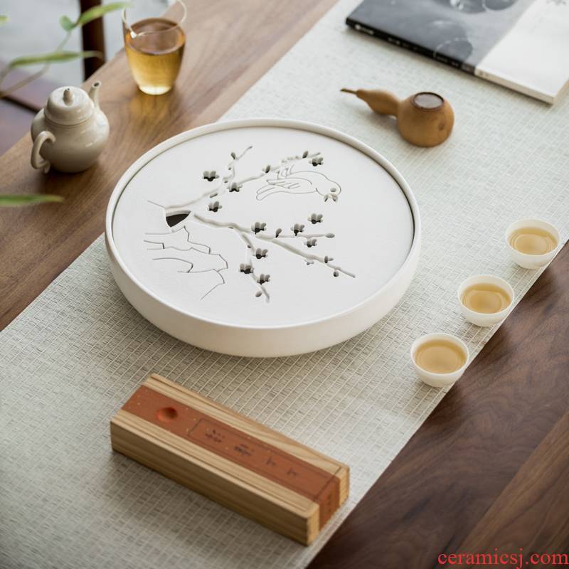 Vegetation school I and contracted household ceramic tea tray was kung fu tea set Japanese saucer dish water dry plate of tea table