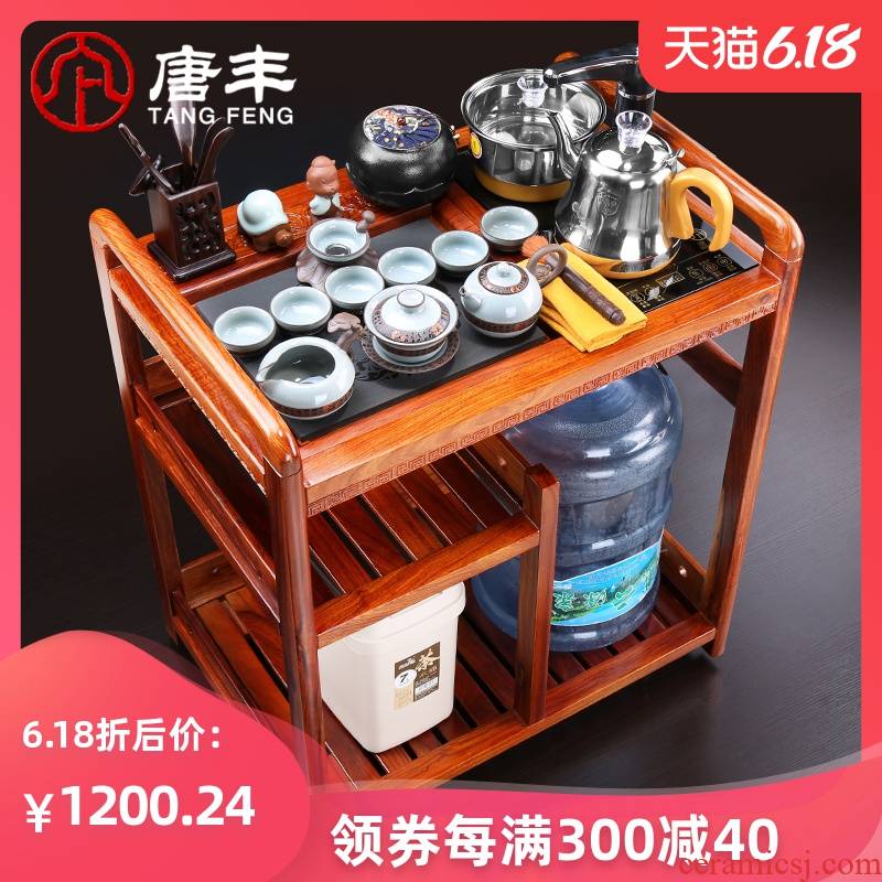 Tang Feng hua limu tea car mobile kung fu tea set contracted and I real wood wings sharply stone ground tank suit
