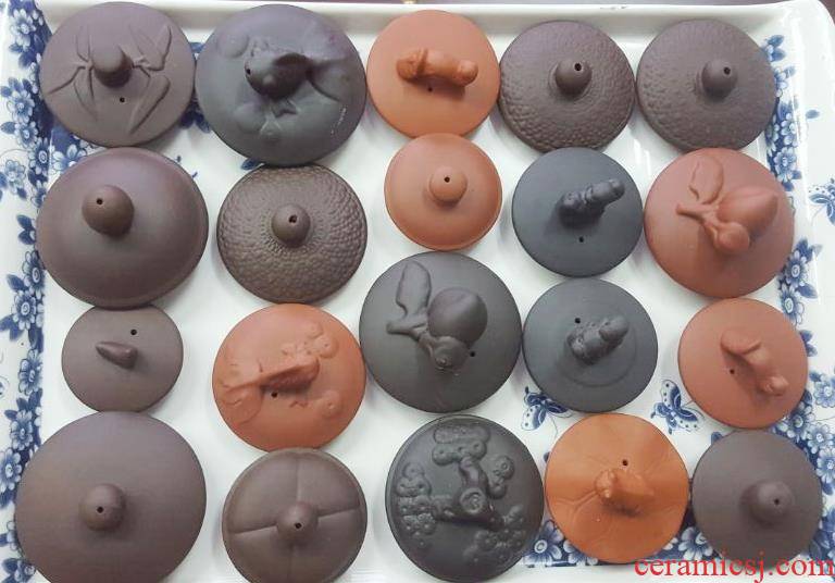 It lid with cover lid brown tea accessories small manufacturability zhu mud cover with lid appropriate H,