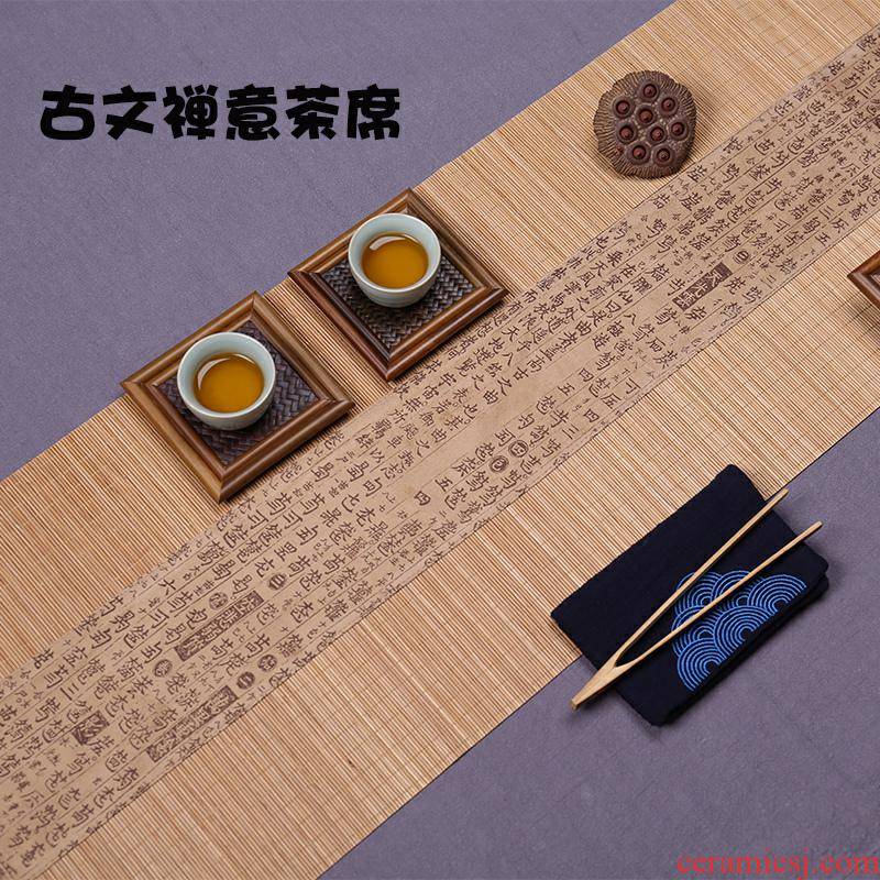 The Table flag Chinese zen tea bamboo mat bamboo curtain tea tea tea tea tray mat mat insulation tea accessories w