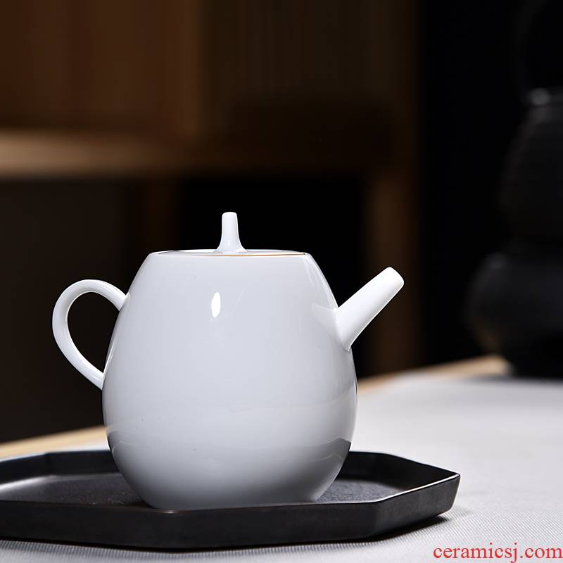 Into this monkey ceramic kung fu tea kettle household manual suet jade teapot dehua white porcelain ceramic teapot single pot