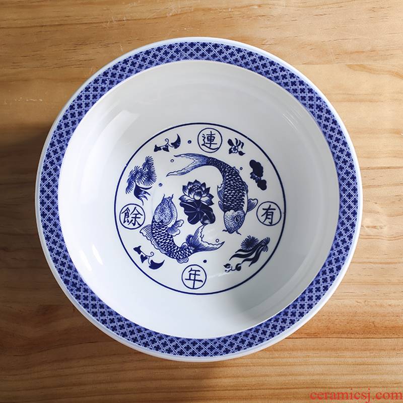 Old household ceramics and the basin that wash a face large kitchen thickening of jingdezhen ceramics basin basin that wash a face massage basin xiancai basins