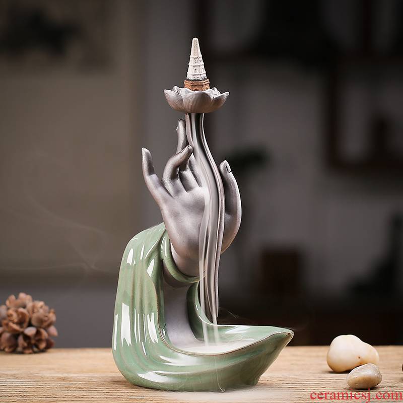 JiaXin violet arenaceous back censer guanyin bergamot ta household indoor antique aromatherapy head of creative furnishing articles
