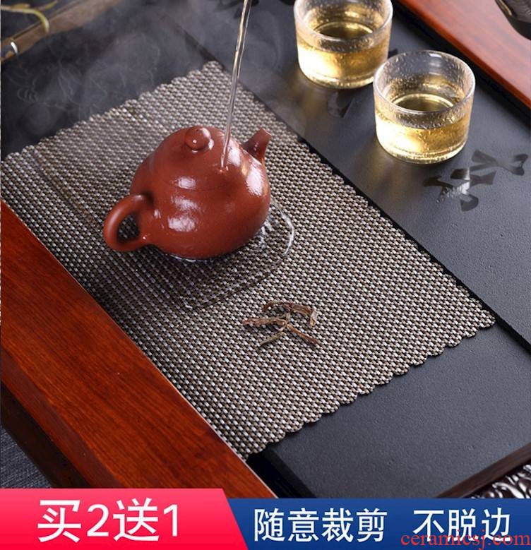 Tea set large Tea slag cotton and linen cloth every square bamboo mat bamboo Tea zen Chinese style suit Tea cloth filter cloth