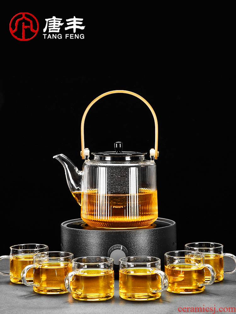 Tang Feng nonporous filter glass boiled tea set transparent small electric kettle household electric teapot ceramic furnace Z