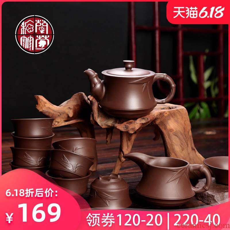 Violet arenaceous kung fu tea set kit home a full set of restoring ancient ways the tea set are it cups of a complete set of the custom office