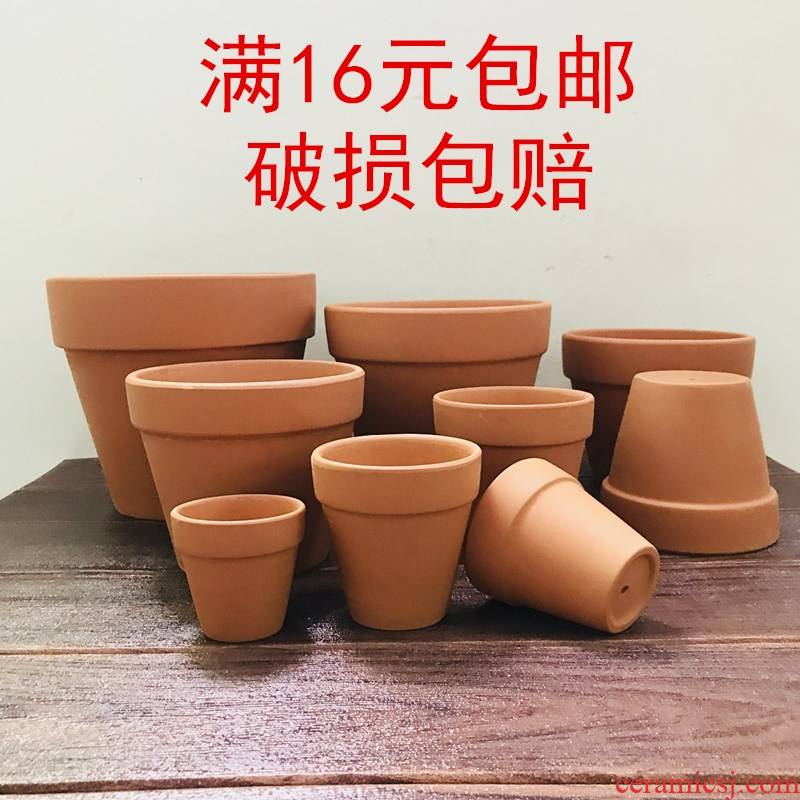 Heavy mud made of baked clay permeability pot old clay mud made of baked clay flowerpots old breathable retro pottery flowerpot