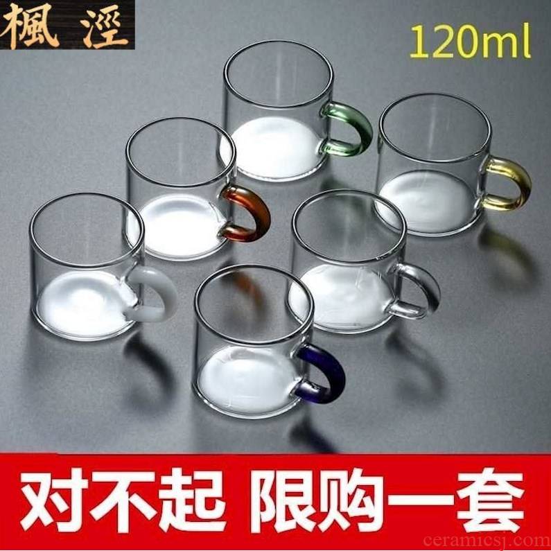 Flower tea glass domestic high temperature resistant kung fu tea tea cup small transparent double "bringing liquor cup upset
