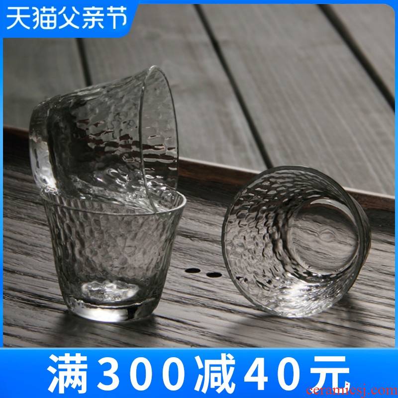 Manual hammer eye grain glass cup upset hammer sample tea cup tea kungfu tea glass points of tea cups